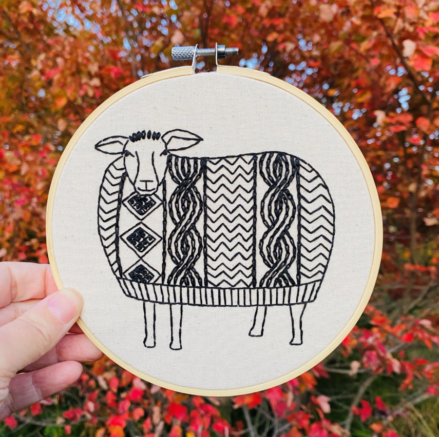 Sweater Weather Sheep Complete Embroidery Kit