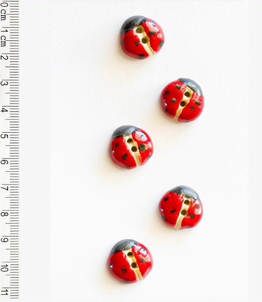 Red Ladybug Buttons