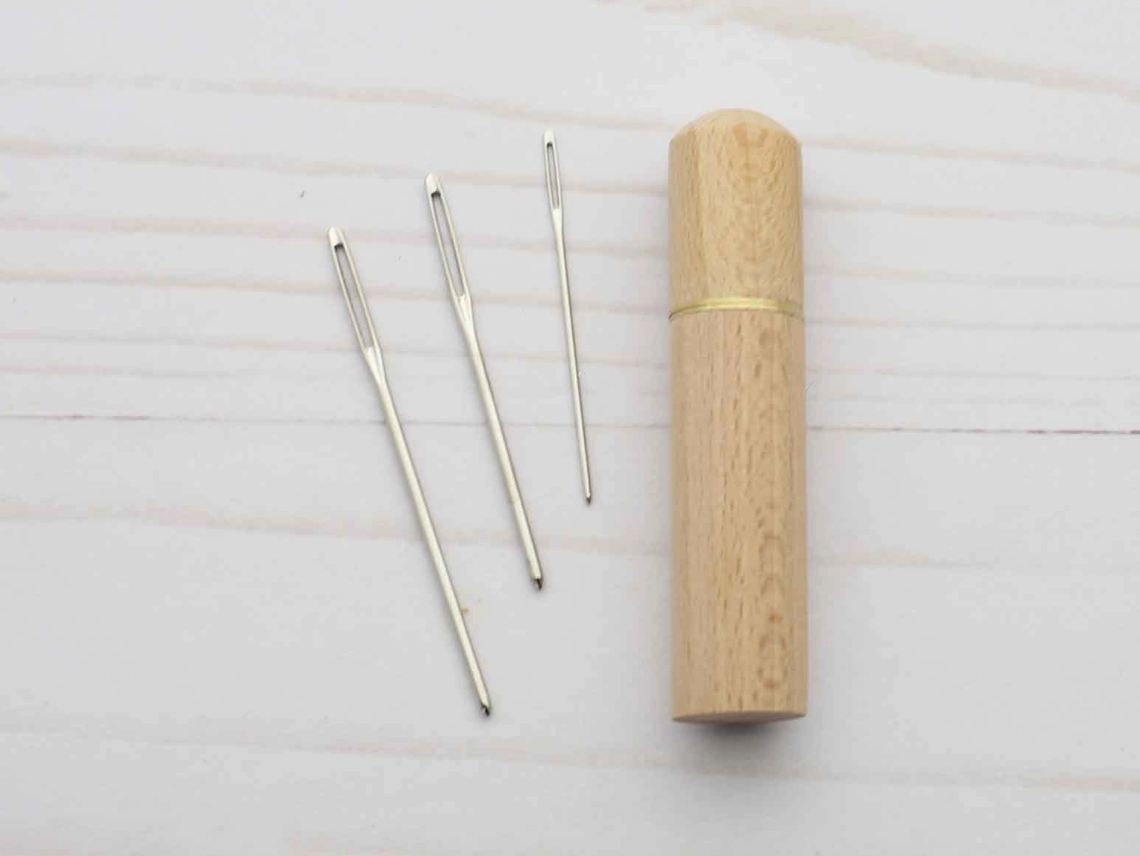 Wooden Darning Needle Case