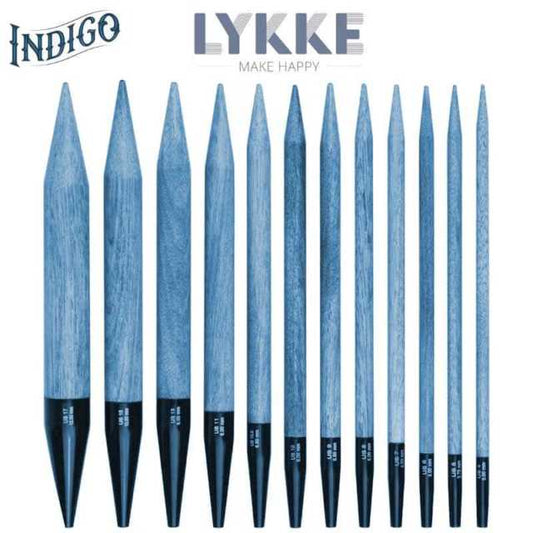 Indigo 3.5" Interchangeable Wooden Needles